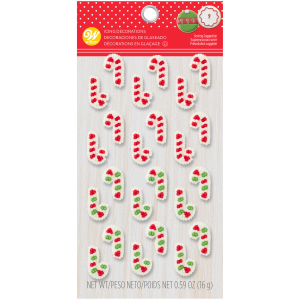 Wilton Candy Cane Icing Decorations & Toppers, 24-Count