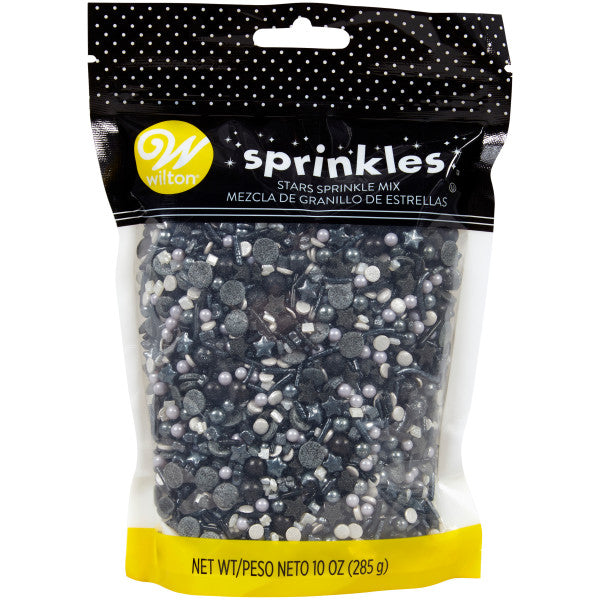 Wilton Metallic Stars Sprinkles Mix Black Galaxy, 10 oz.