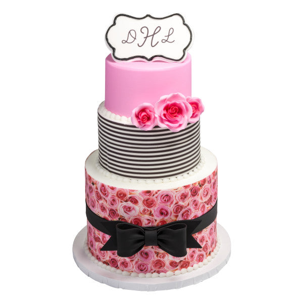 Black Gum Paste Bows cake toppers