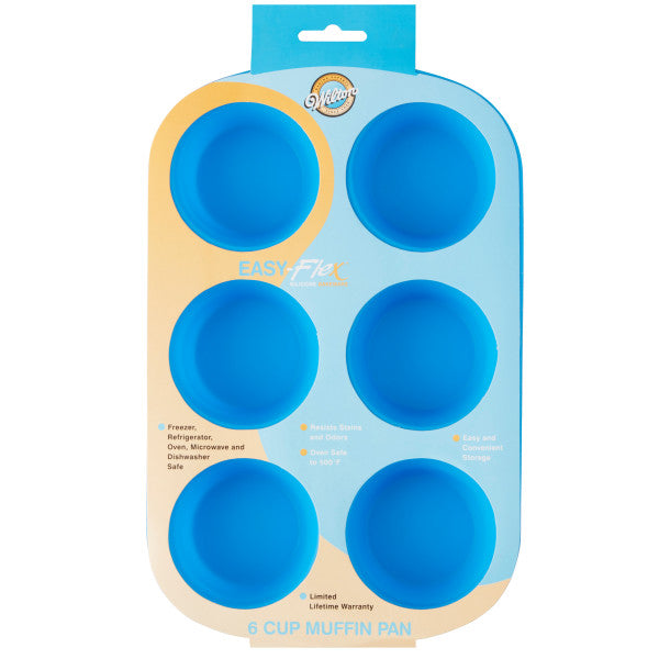 Wilton Easy-Flex Silicone Muffin and Cupcake Pan, 6-Cup