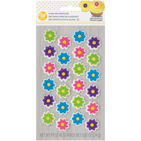 Wilton Mini Flower Icing Decorations, 24-Count