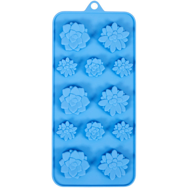 Wilton Silicone Succulents Blue Candy Mold, 12-Cavity