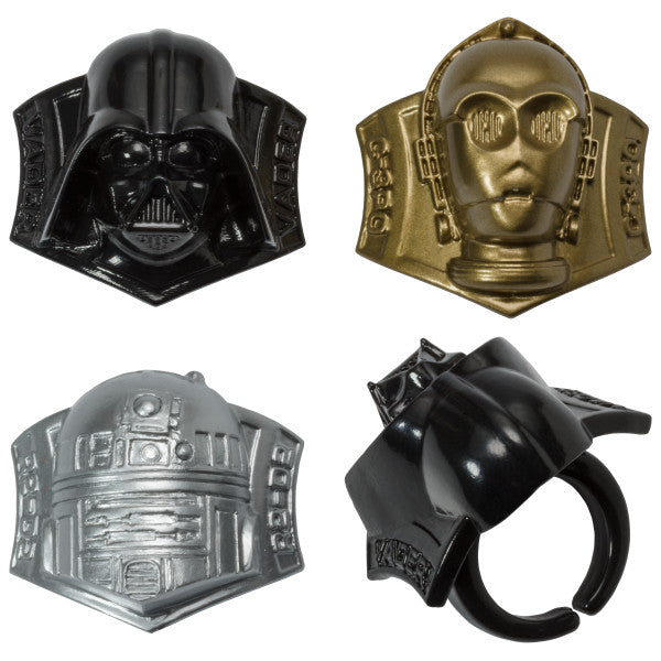 Star Wars Darth Vader, R2-D2, C-3PO Disney Cupcake Cake Decorating Rings 12 set