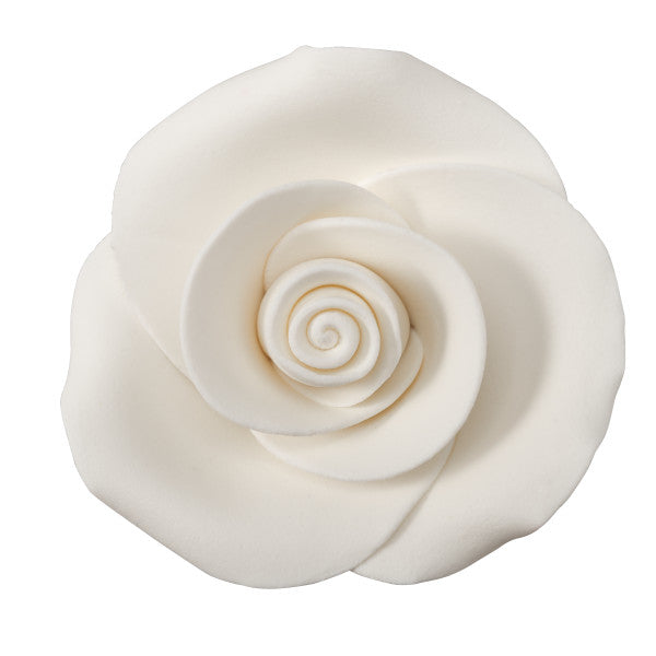 White 2" Rose Sugar Soft Premium Edible Decorations - 18 roses per order
