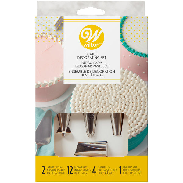 Wilton Cake Decorating Set with Piping Tips, Decorating Bags, Couplers and Instructions, 18-Piece