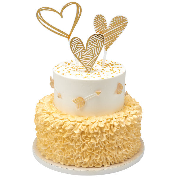 Gold Arrow Cupcake Cake Decorating plastic Layons 12 set