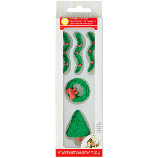 Wilton Gingerbread House Holiday Trim Candy Decorations, 5-Count