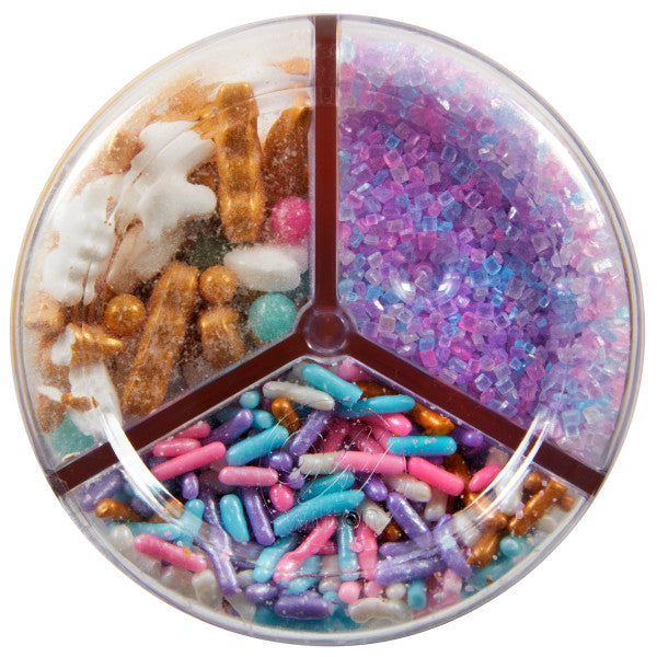 Wilton 3-Cell Unicorn Sprinkles Mix with Turning Lid, 7.76 oz.