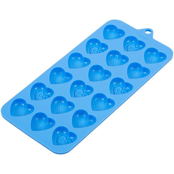 Wilton Silicone Fancy Hearts Candy Mold, 18-Cavity