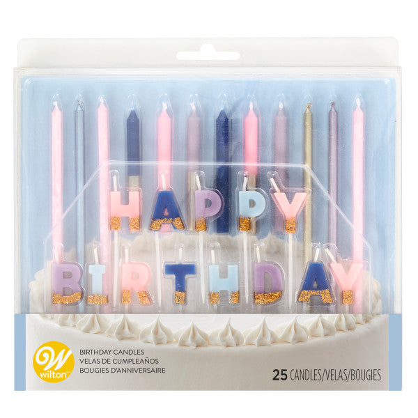 Wilton Floral Party Birthday Candle Set, 25-Count