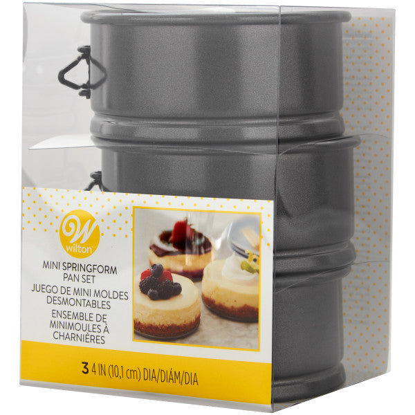 Wilton 4-Inch Mini Springform Pan Set, 3-Piece Set — Cake and Candy Supply