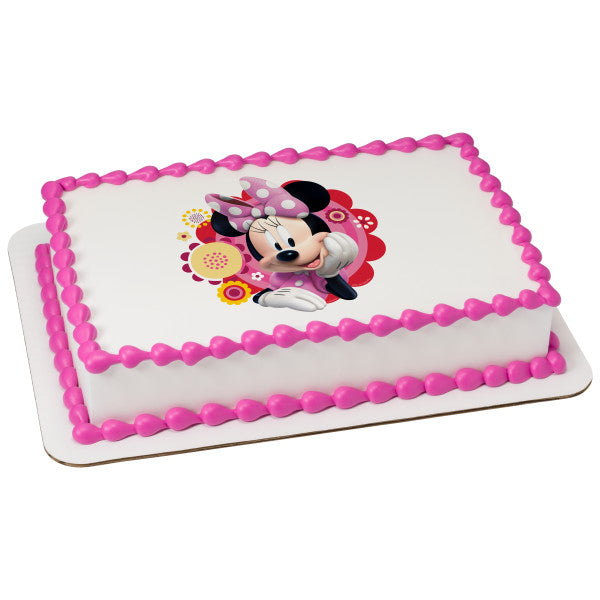 Minnie Dots & Daisies Edible Cake Image PhotoCake®
