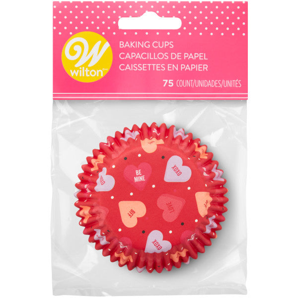 Wilton Conversation Hearts Red Valentine's Day Cupcake Liners, 75-Count