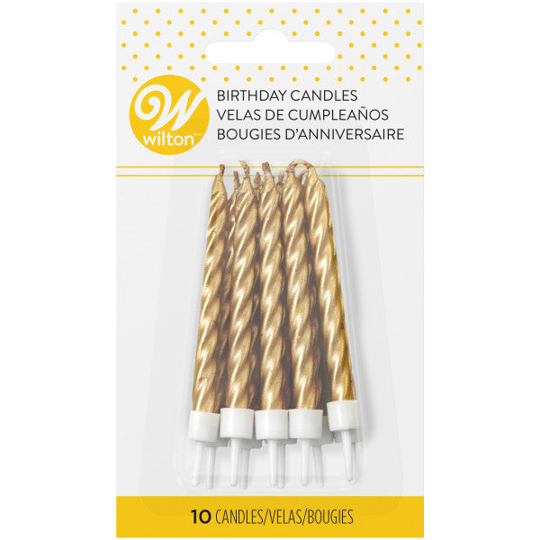 Wilton Metallic Gold Birthday Candles, 10-Count