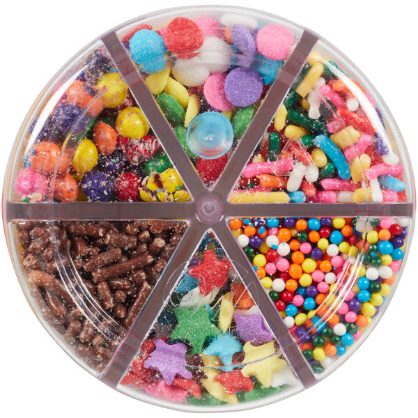 Wilton 6-Cell Rainbow Sprinkles Mix with Turning Lid, 5.92 oz.