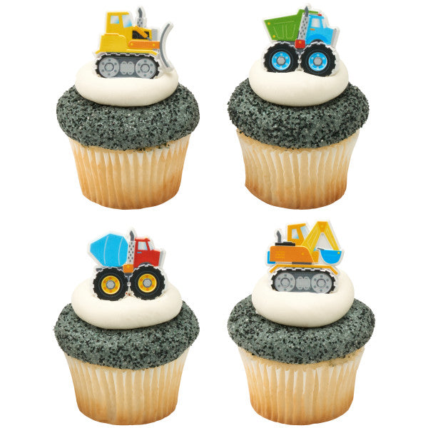 Construction trucks set Cake Cupcake Rings - 12ct per order
