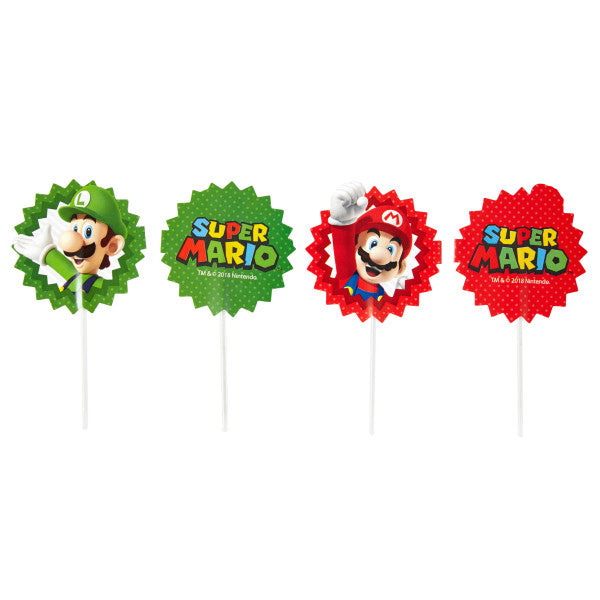 Wilton Super Mario by Nintendo Cupcake Toppers, 24-Count