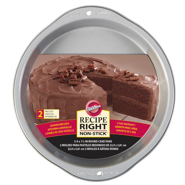 Wilton Recipe Right Non-Stick 9-Inch Round Cake Pans Set, 2-Piece