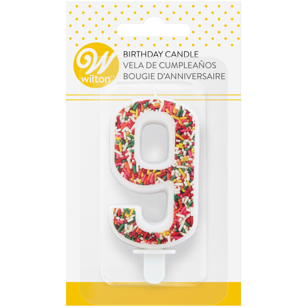 Wilton Sprinkle on the Birthday Fun Number 9 Birthday Candle