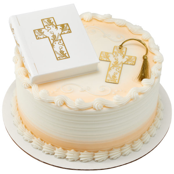 Religious Bible and Cross Pendant Cake Kit