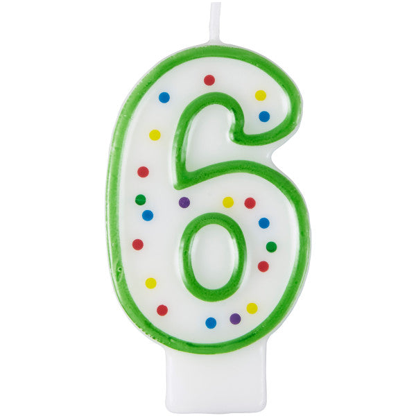 Wilton Number 6 Green Birthday Candle