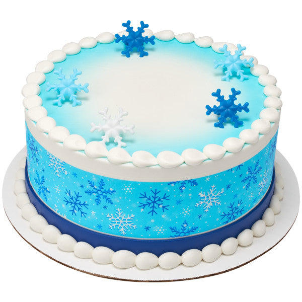 Blue Snowflake Cupcake Rings Cupcake Cake Decorating Rings 12 set