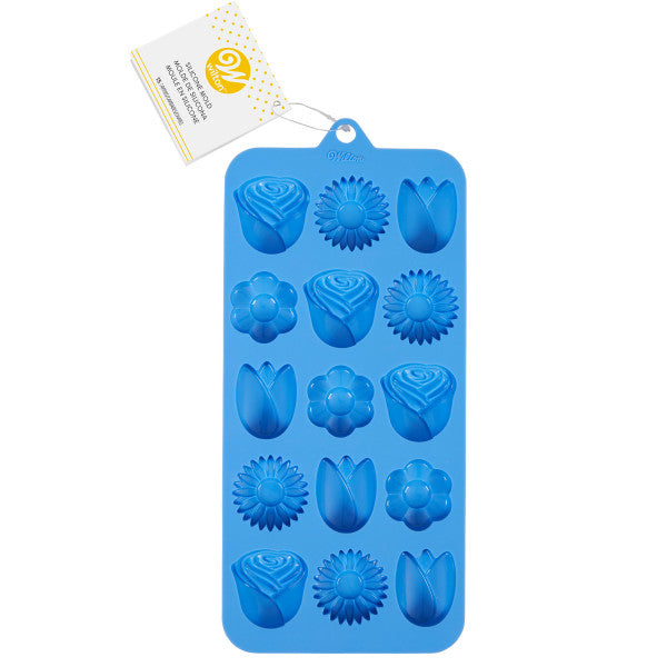 Wilton Silicone Flowers Candy Mold, 15-Cavity
