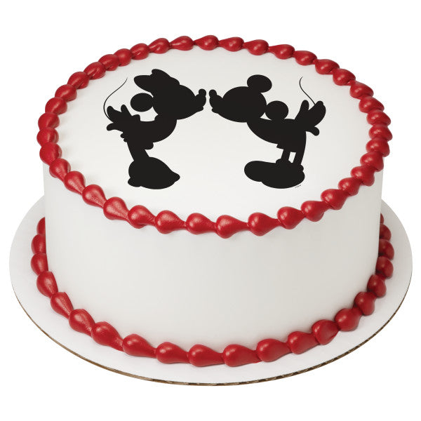 Mickey Mouse and Minnie Mouse Silhouette Edible Cake Image PhotoCake®