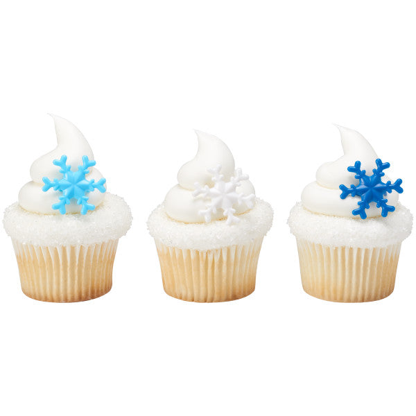Blue Snowflake Cupcake Rings Cupcake Cake Decorating Rings 12 set