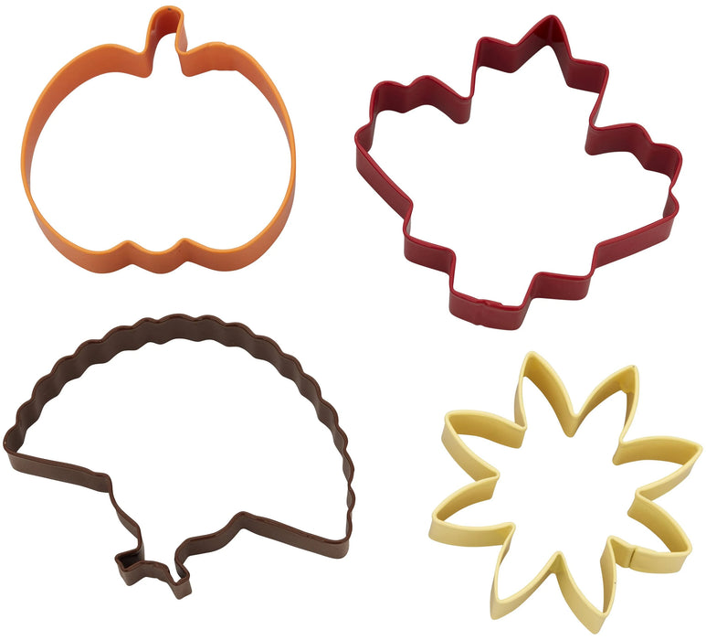Wilton Pumpkin, Leaf, Turkey and flower Cookie Cutter Fall Set