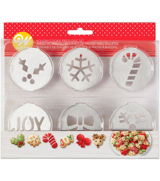 Wilton 6-Piece Fit Right Holiday Cookie Disc Set for spritz