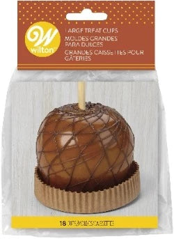 Wilton Large Treat Cups Brown Carmel Apples tart liners 18 pack