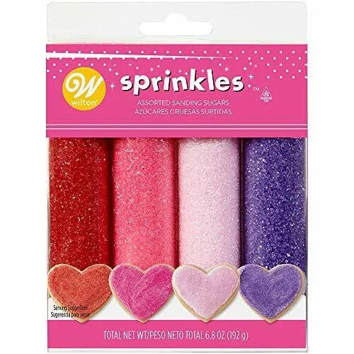 Wilton Valentine Sanding Sugars, 4 Color Pack, 6.8 Ounces