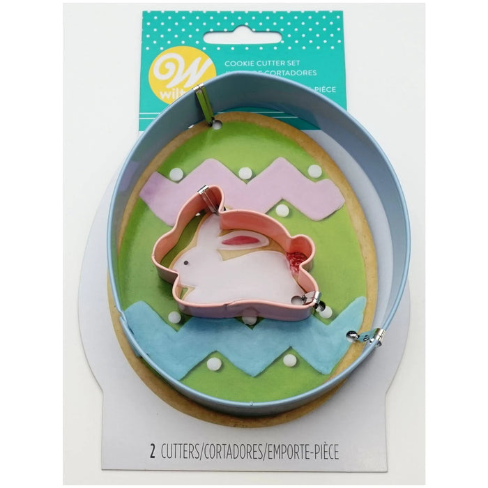Wilton Egg and Mini Bunny Cookie Cutter Set, 2-Piece