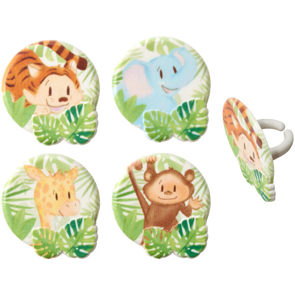 Baby Animals Jungle Cake Cupcake Rings - 12ct per order