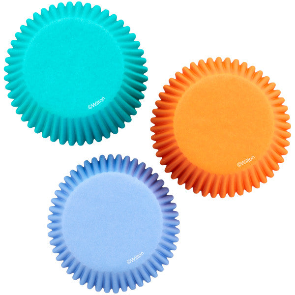 Wilton Teal, Orange and Purple Standard Baking Cups, 75-Count