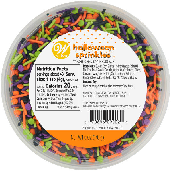 Wilton Traditional Halloween Sprinkles Mix, 6 oz. Tub