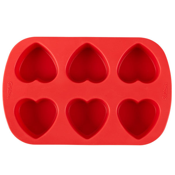 Wilton Silicone Mini Heart Mold, 6-Cavity Mold for Heart Shaped Cookies and Candy