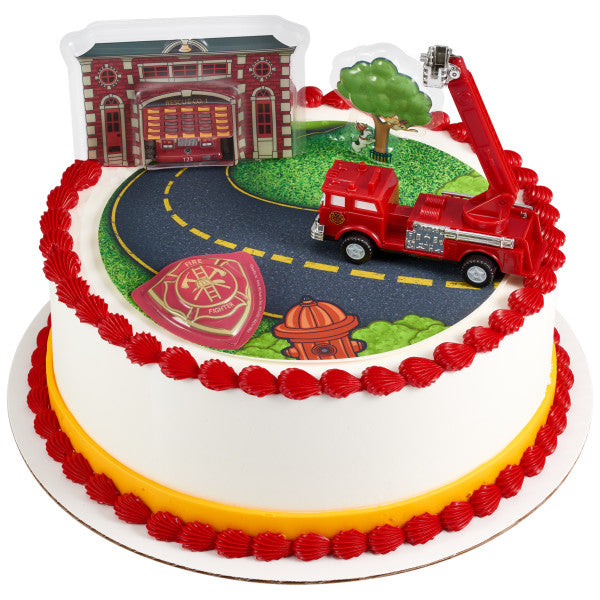 Fire Truck & Station Cake Decorating Kit