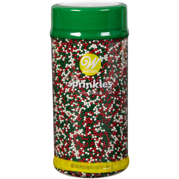 Wilton Christmas Nonpareils Sprinkles, 13.6 oz. Bulk Size Bottle