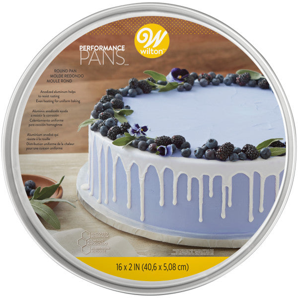 Wilton Performance Pans Aluminum Round Cake Pan, 16-Inch 16"x2"deep