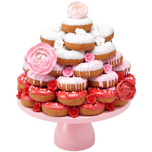 Pink 1.5" Rose Sugar Soft Premium Edible Decorations - 36 roses per order
