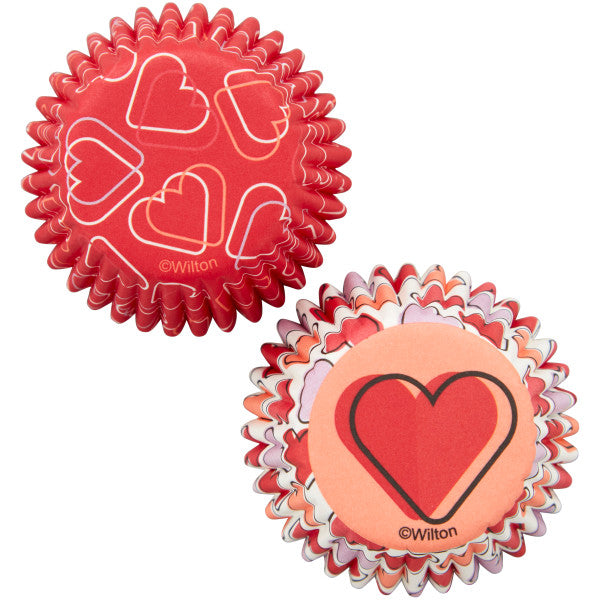 Wilton Red and Pink Hearts Valentine's Day Mini Cupcake Liners, 100-Count