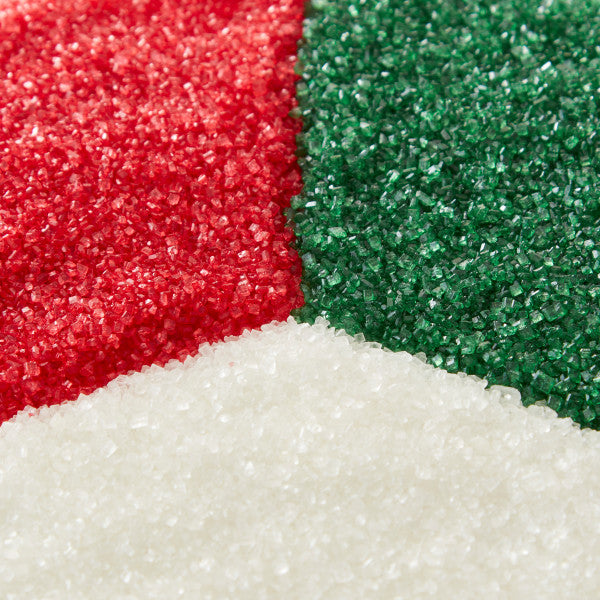 Wilton Red, Green and White Christmas Sanding Sugar 3-Cell Sprinkle Mix, 9.7 oz.