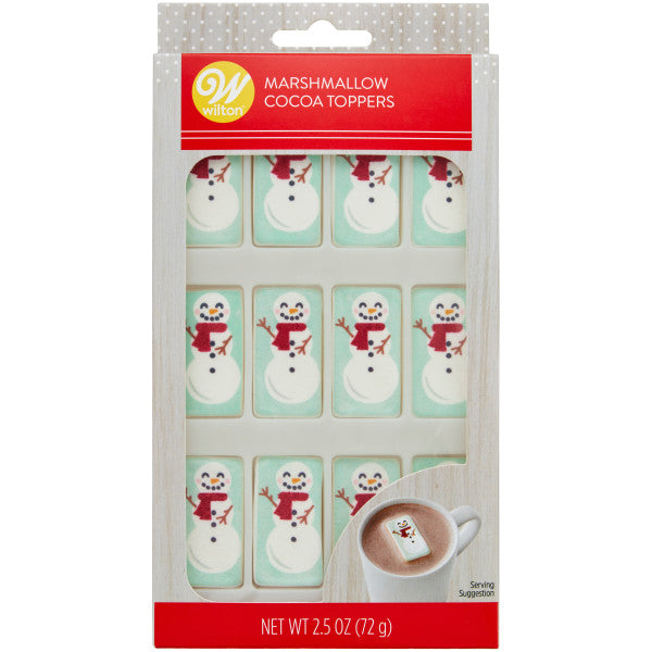 Wilton Marshmallow Edible Hot Cocoa Snowman Drink Toppers, 2.5 oz., 12-Count