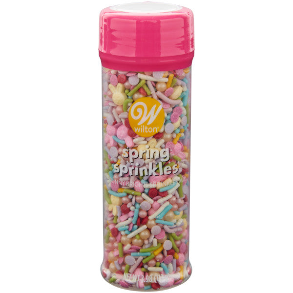 Bright Pink and White Easter Bunny and Jimmies Sprinkle Mix, 8.46