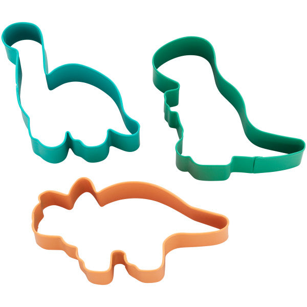 Wilton Dinosaur Cookie Cutters, 3-Piece Set (Triceratops, T-Rex, Brontosaurus)