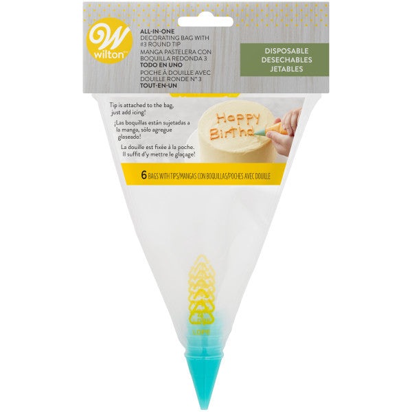Wilton All-in-One Decorating Bag with #3 Round Tip