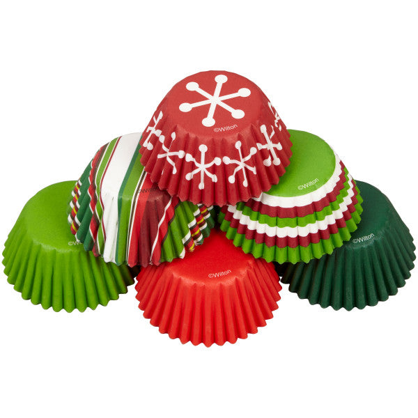 Wilton Christmas Red & Green Mini Cupcake Liners, 150Count — Cake and Candy Supply