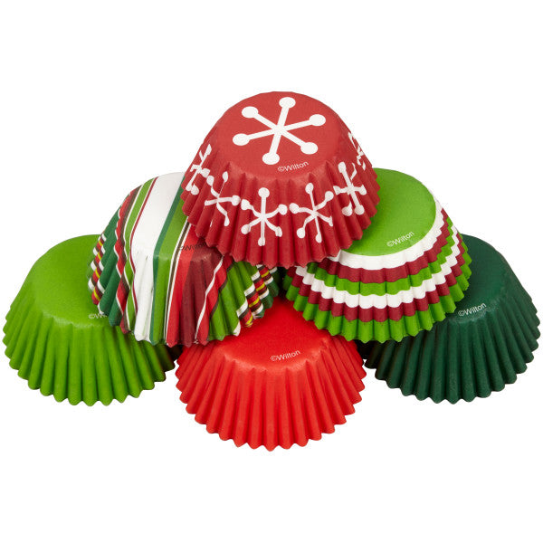 Wilton Christmas Red & Green Mini Cupcake Liners, 150-Count